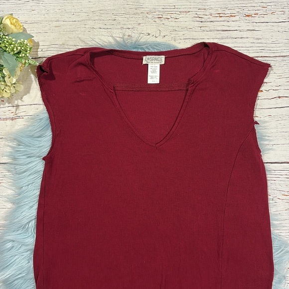 L*Space Robyn Notch Neck T-Shirt Dress in Cabernet Women's - Picture 5 of 8